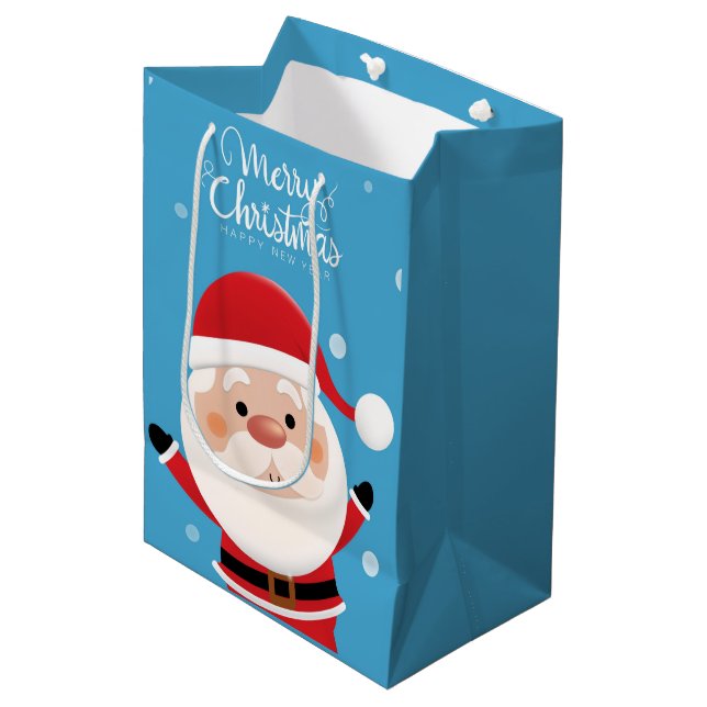 Merry Christmas Santa Medium Gift Bag (Front Angled)
