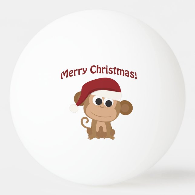 Merry Christmas! Santa Monkey Ping Pong Ball (Front)