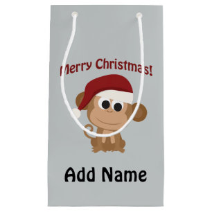 Merry Christmas! Santa Monkey Small Gift Bag