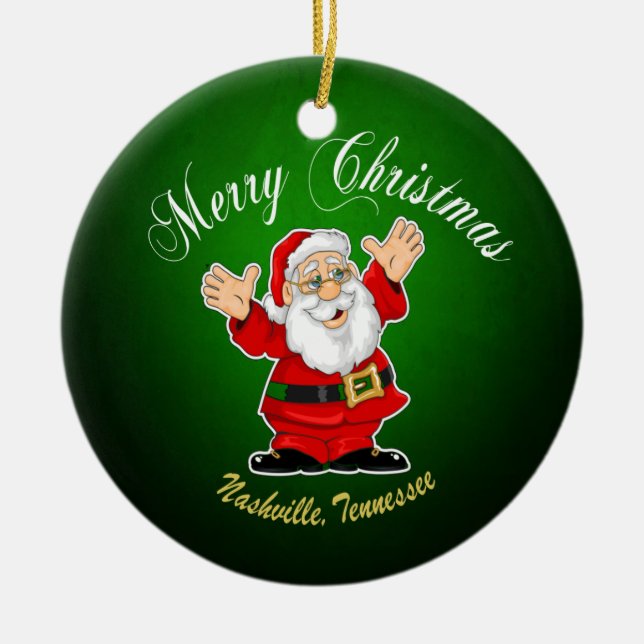 Merry Christmas Santa Nashville Ornament (Front)