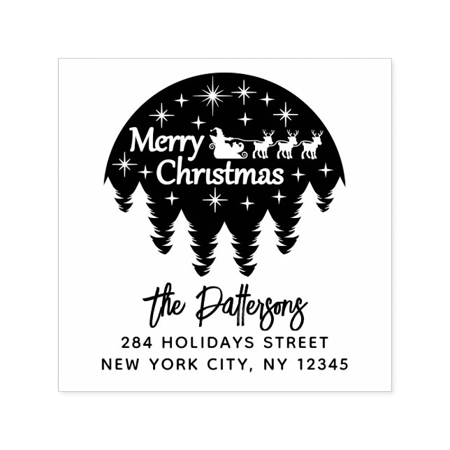 Merry Christmas Santa Personal Return Address Self-inking Stamp (Design)
