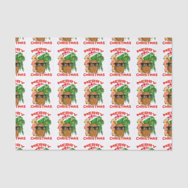 Merry Christmas Santa Pineapple Tissue Paper (Front)