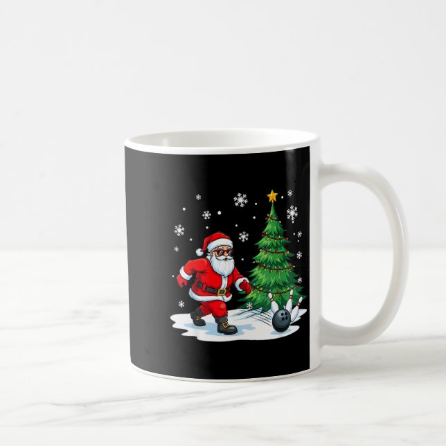 Merry Christmas Santa Playing Bowling Srt Lovers  Coffee Mug (Right)