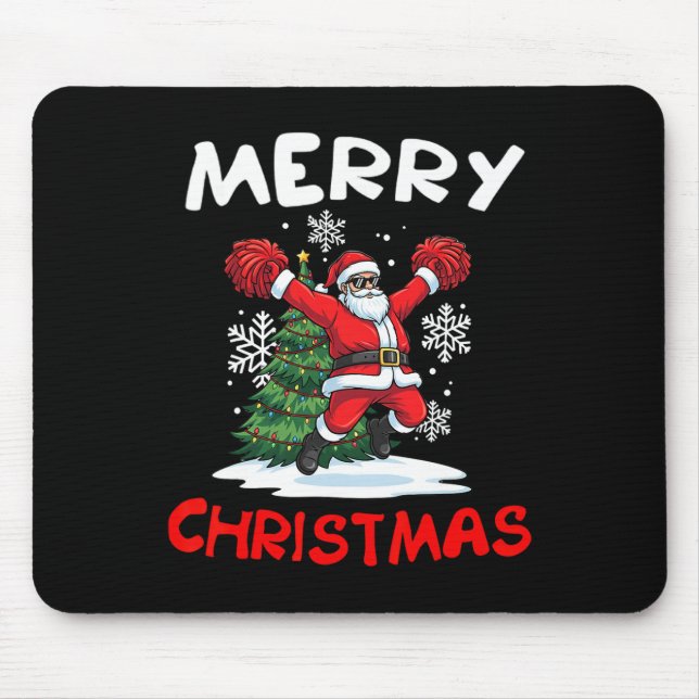 Merry Christmas Santa Playing Cheerleading Lover  Mouse Mat (Front)