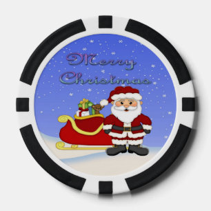 Merry Christmas Santa Poker Chips