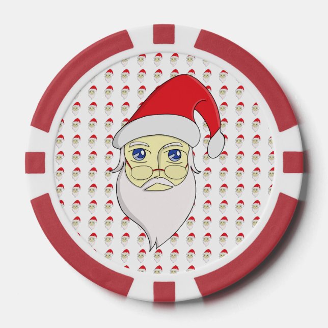 Merry Christmas Santa Poker Chips (Front)