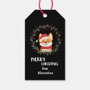  Merry Christmas Santa Puppy Dog Custom Gift Tags