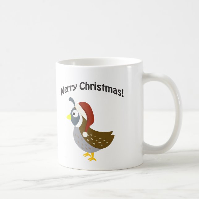 Merry Christmas! Santa Quail Coffee Mug (Right)