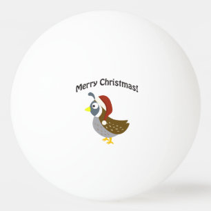 Merry Christmas! Santa Quail Ping Pong Ball