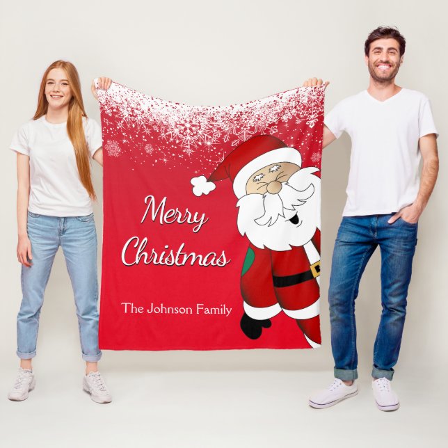 Merry Christmas Santa | Red Fleece Blanket (In Situ)