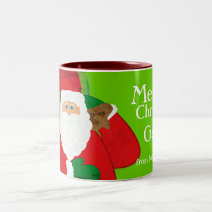 Merry Christmas Santa red/green fun mug