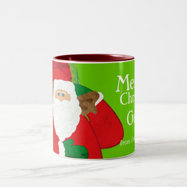 Merry Christmas Santa red/green fun mug (Center)