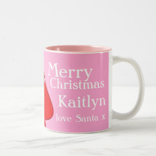 Merry Christmas Santa red/pink girls mug