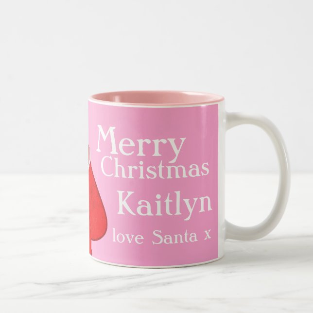 Merry Christmas Santa red/pink girls mug (Right)