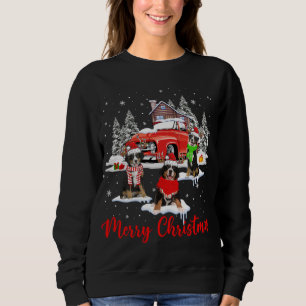 Merry Christmas Santa Reindeer Bernese Mountain Wi Sweatshirt