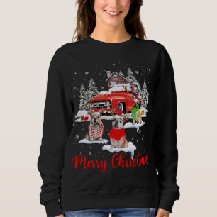 Merry Christmas Santa Reindeer Bulldog With Red Tr Sweatshirt
