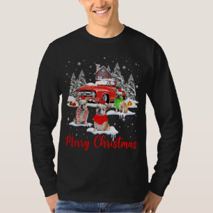 Merry Christmas Santa Reindeer Bulldog With Red Tr T-Shirt