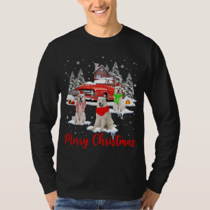 Merry Christmas Santa Reindeer Great Pyrenees With T-Shirt