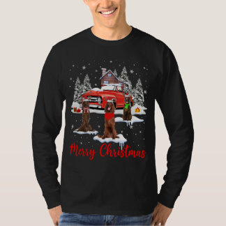 Merry Christmas Santa Reindeer Irish Setter With R T-Shirt