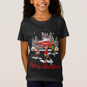 Merry Christmas Santa Reindeer Irish Wolfhound Wit T-Shirt