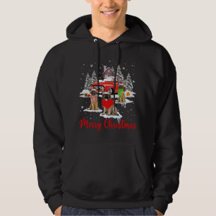 Merry Christmas Santa Reindeer Leonberger With Red Hoodie