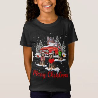 Merry Christmas Santa Reindeer Otterhound With Red T-Shirt