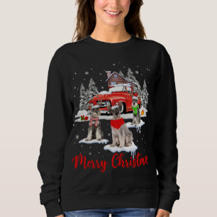 Merry Christmas Santa Reindeer Schnauzer With Red Sweatshirt