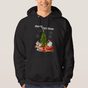 Merry Christmas Santa Reindeer Sheep In Sock Farme Hoodie