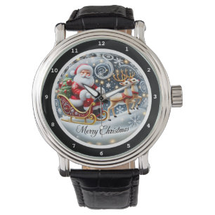 Merry Christmas Santa Reindeer Sleigh Watch