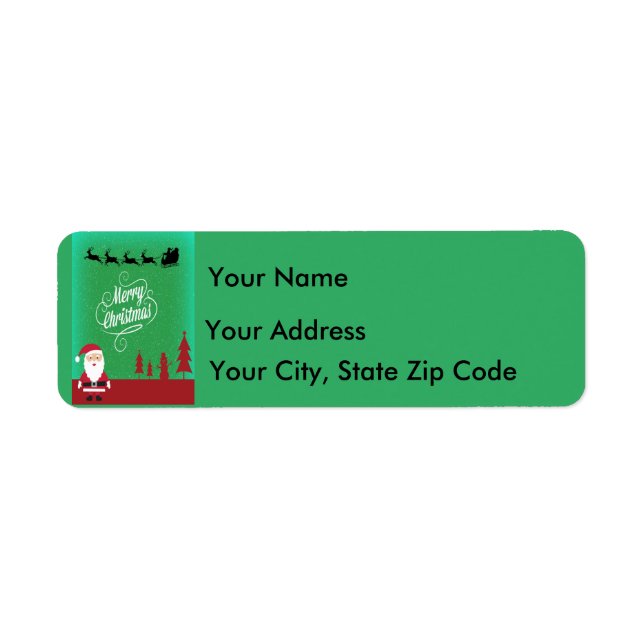 Merry Christmas Santa Reindeer Snowflakes Green  (Front)