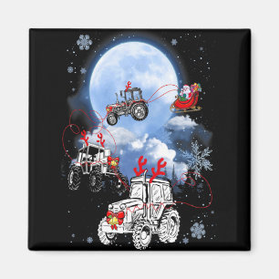 Merry Christmas Santa Ride Truck Sleigh Xmas Paj T Magnet