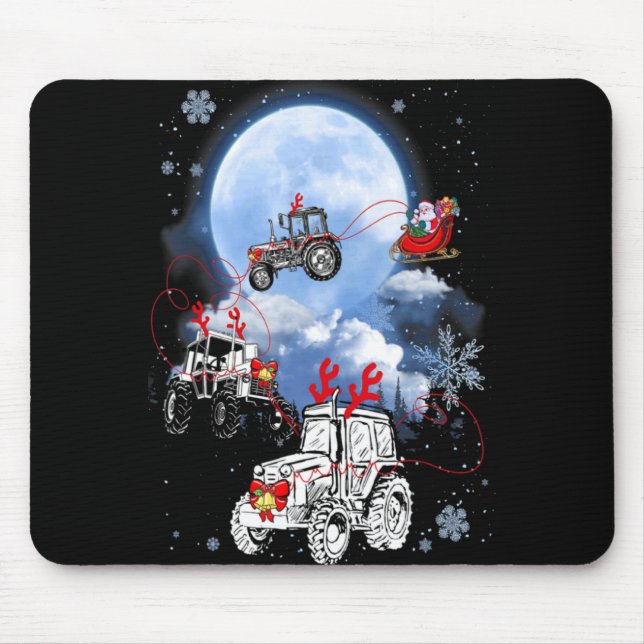 Merry Christmas Santa Ride Truck Sleigh Xmas Paj T Mouse Mat (Front)