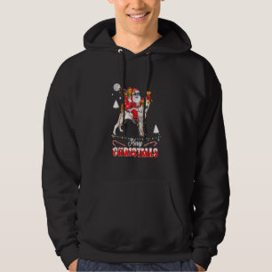 Merry Christmas Santa Riding Jack Russell Kids Boy Hoodie