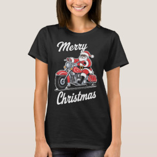 Merry Christmas Santa Riding Motorcycle Biker Love T-Shirt