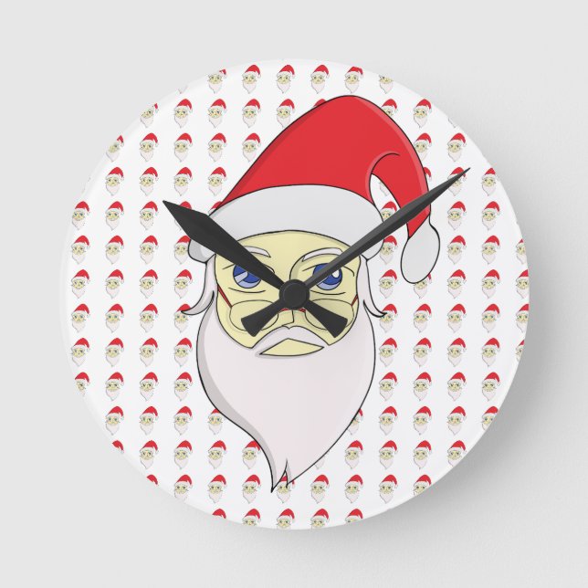 Merry Christmas Santa Round Clock (Front)