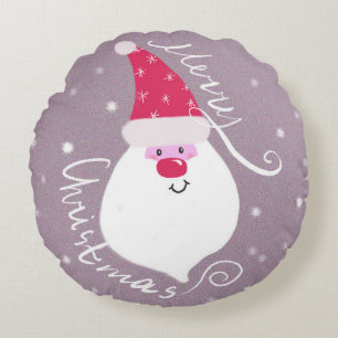 Merry Christmas Santa Round Cushion