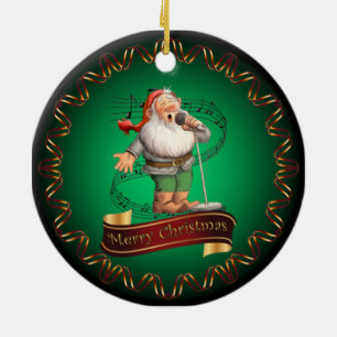 Merry Christmas ~ Santa’s Singing Elf ~ ‘ Ceramic Tree Decoration