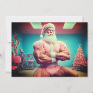Merry Christmas   Santa Skipped Leg Day Never Holiday Card
