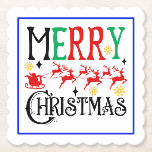 Merry Christmas Santa Sleigh-61049 T-Shirt Hoodie Paper Coaster