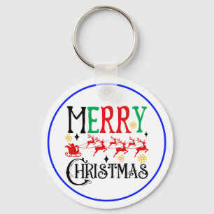 Merry Christmas Santa Sleigh-61049 T-Shirt Key Ring
