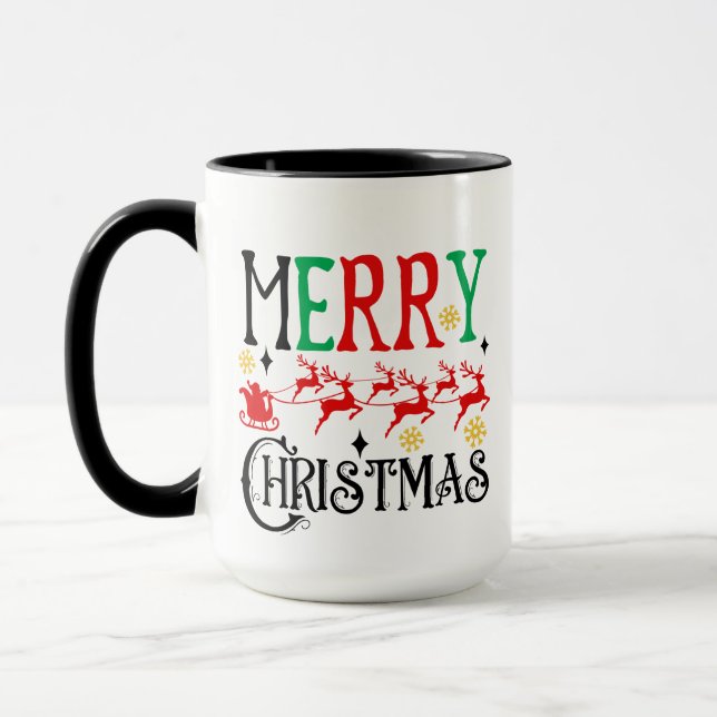 Merry Christmas Santa Sleigh-61049 T-Shirt Mug (Left)