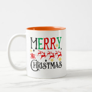 Merry Christmas Santa Sleigh-61049 T-Shirt Two-Tone Coffee Mug