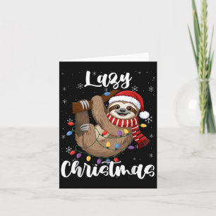 Merry Christmas Santa Sloth Slothmas Lazy Card