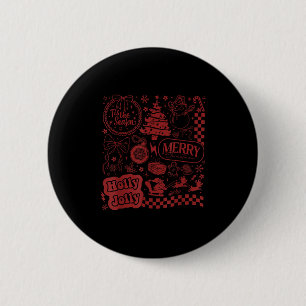 Merry Christmas Santa Snowman Reindeer Tis The Sea 6 Cm Round Badge