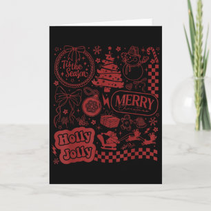 Merry Christmas Santa Snowman Reindeer Tis The Sea Card
