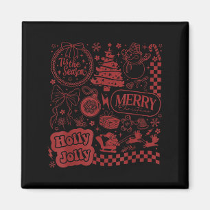 Merry Christmas Santa Snowman Reindeer Tis The Sea Magnet