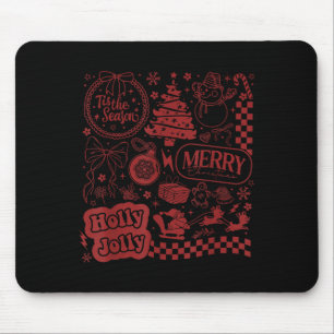 Merry Christmas Santa Snowman Reindeer Tis The Sea Mouse Mat