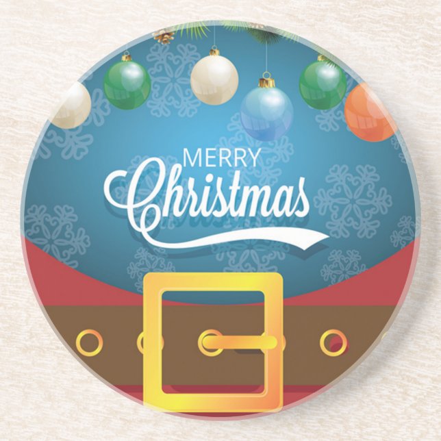 Merry Christmas Santa Suit Coaster (Front)
