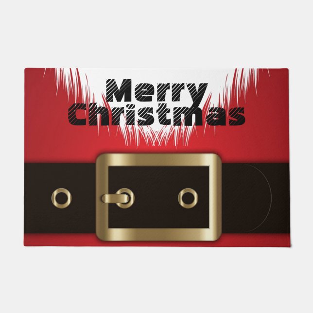 Merry Christmas Santa Suit Doormat (Front)