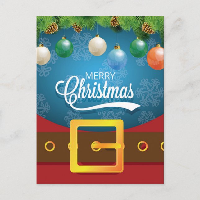 Merry Christmas Santa Suit Holiday Postcard (Front)